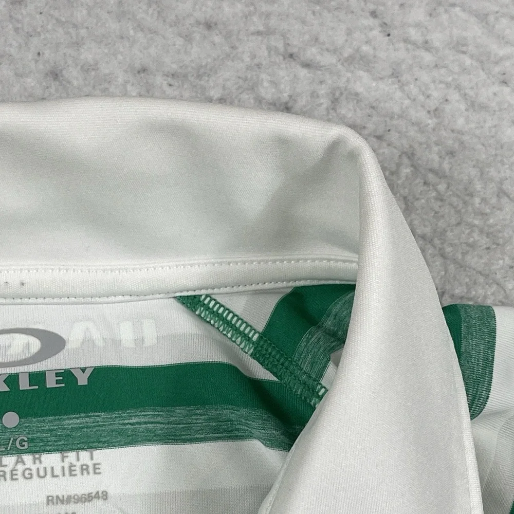 Oakley Polo Shirt Mens Large Striped Pocket Hydrolix Golf Preppy‎ Travel Tennis